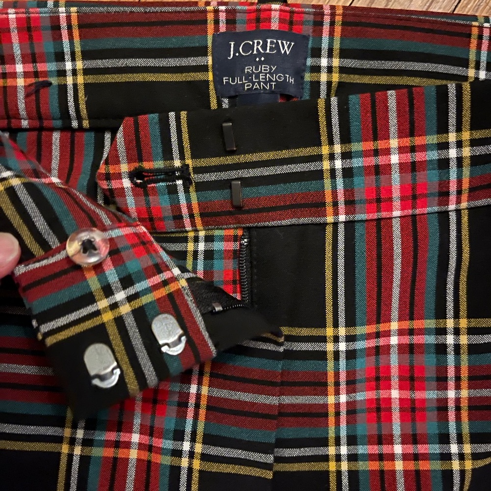 J Crew Ruby Tartan Plaid Pants size 4 - Picture 5 of 10
